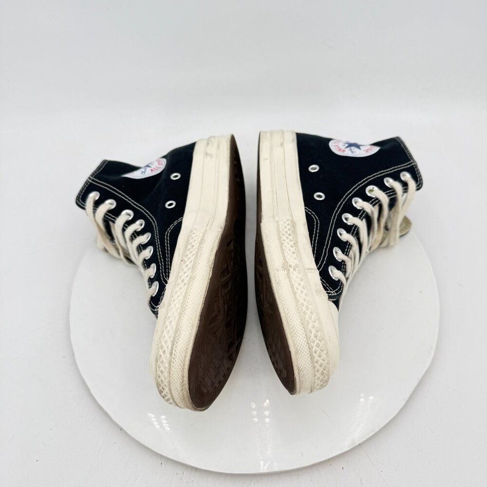 Converse Comme des Garçons Play x Chuck 70 Hi Women Size 9 black Red Shoes - Picture 7 of 11